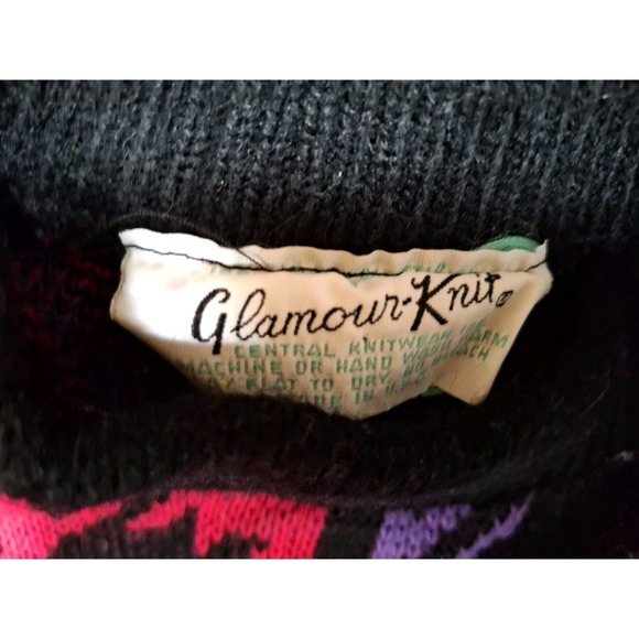 Vintage 1980s Glamour Knit Neon Color Block Sweater - Picture 3 of 4